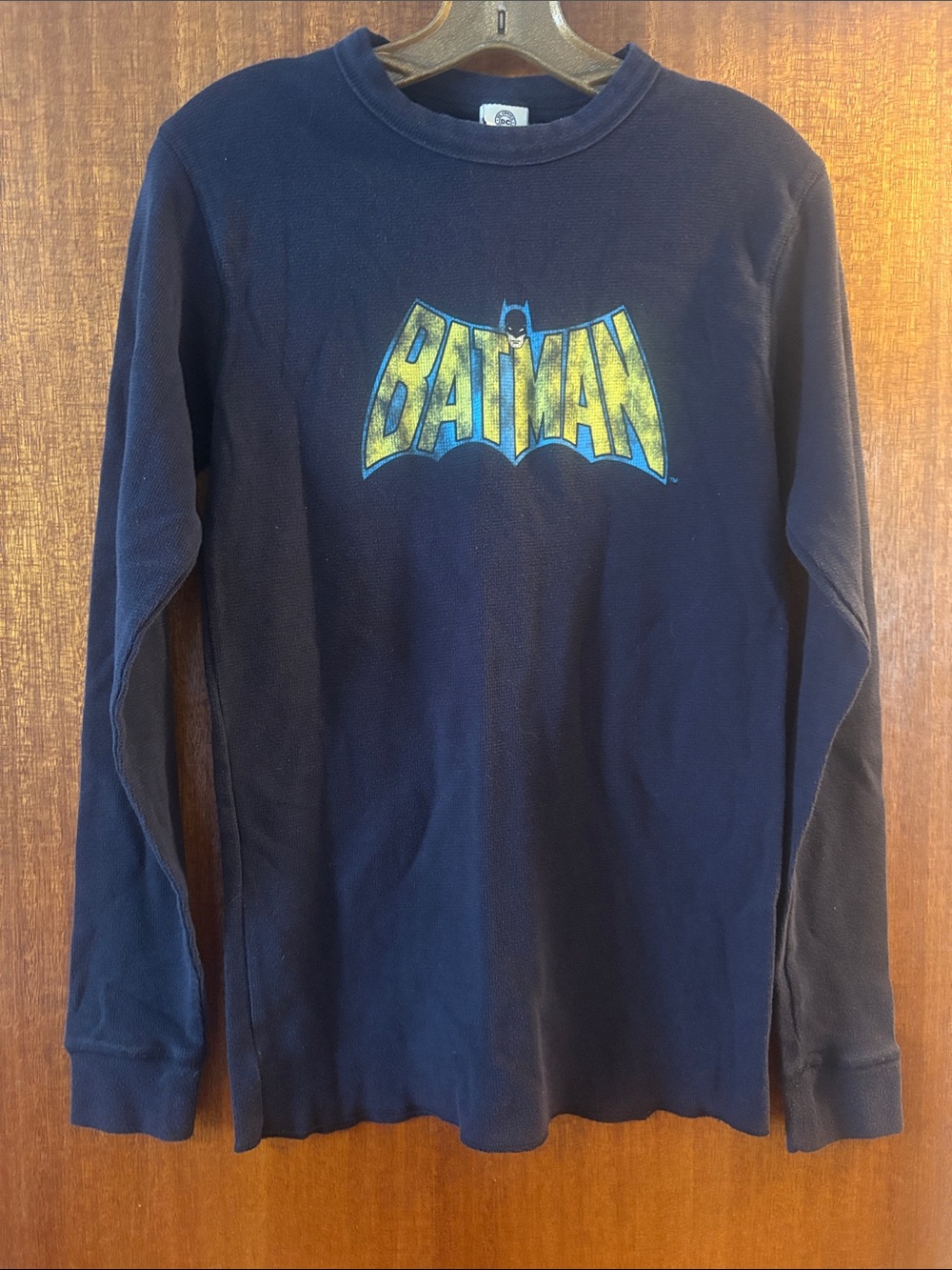 DC Comics Batman Navy Long Sleeve Shirt with Vintage Logo